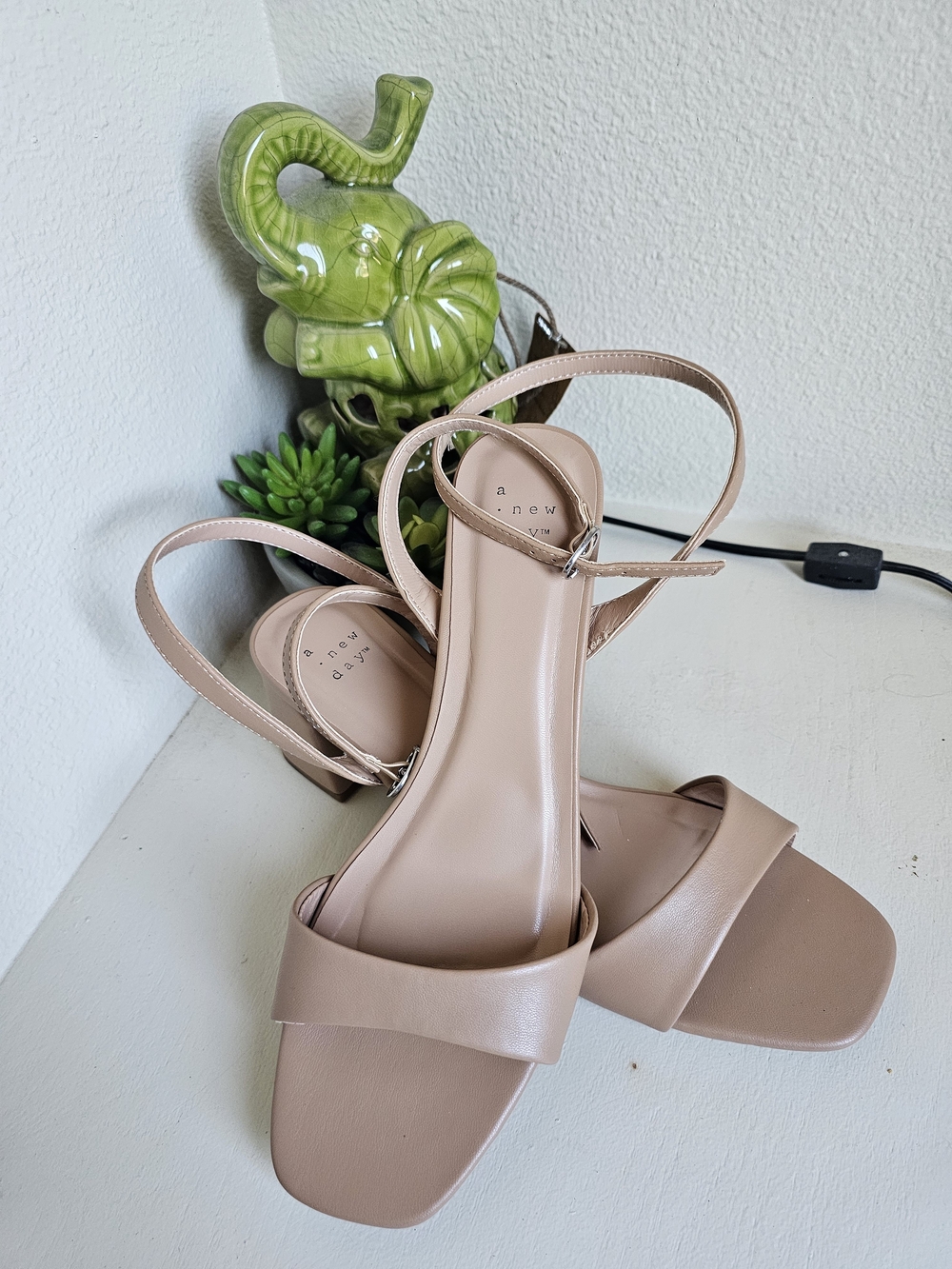 a new day Blush Nude Strappy Square-Toe Sandals